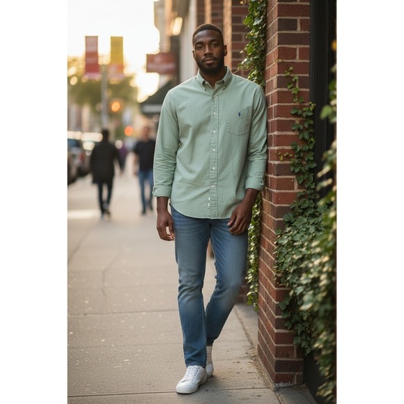 Ralph Lauren Other - Ralph Lauren Mens Blake Classic Fit Button Down Shirt Light Green Size L
